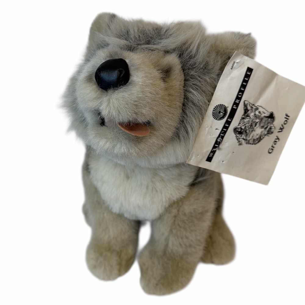 Gray Wolf Dog Plush 12" With Tags‎ Vintage National Wildlife Federation Animals